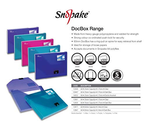 Boite dossier polypropylène Snopake DocBox pour protéger vos documents précieux A4 - 5