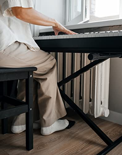 QWORK® support de clavier , support piano électrique, structure en X, 7 niveaux réglables - Les Beatles, Paul McCartney, John Lennon, RIngo Starr, George Harrison QWORK® support de clavier , support piano électrique, structure en X, 7 niveaux réglables – Image 4