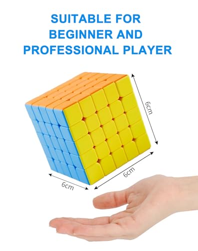 Image of CFMOUR 5x5 Speed Cube - Stickerless Magic Cubes Bundle | Moyu Meilong 5, Fast Turning, Smooth, Vivid Colour, Kids Puzzle Game, Brain Toy for Teens and Adults