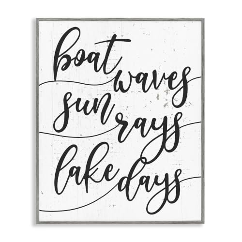 Boat Waves Sun Rays Lake Days, 11 x 14 Inch Framed Giclée Print