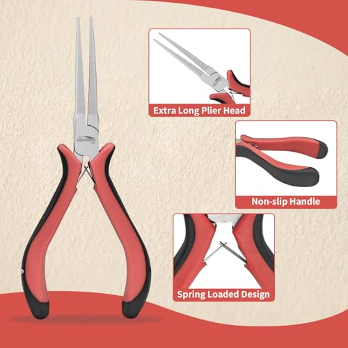 Image of 5-Pack 5.5-Inch Long Needle Nose Pliers, Mini Jewelry Pliers