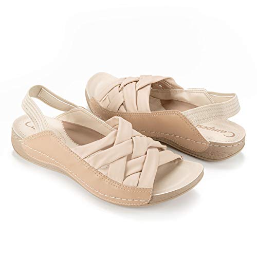 Sandália Campesí Blaqueada Tramados SlingbackBege