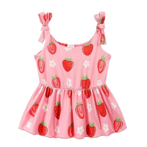 Image of Toddler Girls Clothes Summer Short Set Outfit Tie Knot Shoulder Sleeveless Ruffle Tops and Shorts 2PC Clothing Set