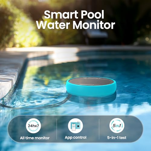 Image of AIPER HydroSync Smart Pool Monitor, 24 /7 Automatic Water Testing for Pools, Hot Tubs & Spas, 5-in-1 Accurate Digital Tester, App Control, Customized Optimization Tips