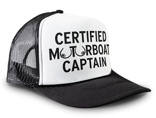 Image of Chudly.com Certified Motorboat Captain Funny Party Boobs Snapback Mesh Trucker Hat