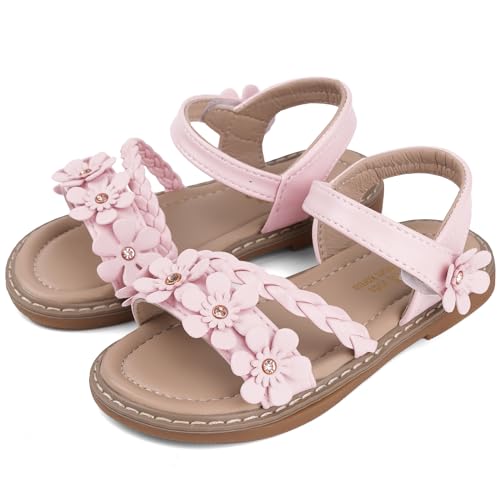 Girls Sandals with Flowers Summer Dress Shoes Open Toe Girls Flats Sandals2