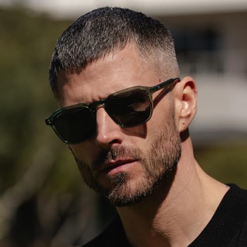 Image of WearMe Pro Men's Polarized Square Sunglasses - Wide Fit, Retro Style, UV400, Lightweight Frame for Driving & Daily Wear