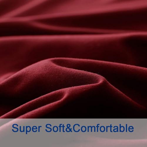 Image of SONORO KATE Bed Sheet Set Super Soft Microfiber 1800 Series Luxury Egyptian Sheets 16-Inch Deep Pocket,Wrinkle and Hypoallergenic-4 Piece (Burgundy, Full)