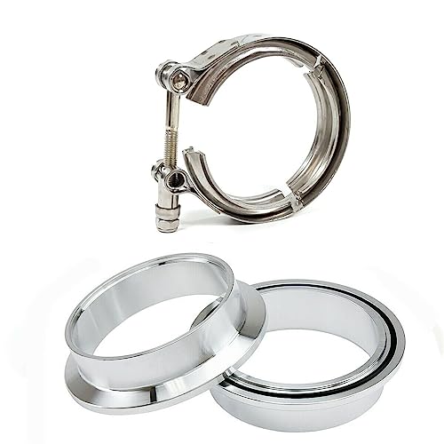76mm 3 V Band Aluminium Flange + Stainless Steel Clamp For 3.0 Inch Pipe