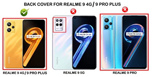 Image of A rtistque Clear Hard Transparent Acrylic Armor Anti-Drop Shockproof TPU Edge Back Cover Case for Realme 9 Pro Plus 5G / Realme 9 4G- Black