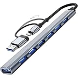 USB Hub 3.0 with 7 Ports, VIENON Aluminium USB C to USB 3.0 Hub for MacBook, Mac Pro/Mini, iMac, Ps4, PS5, Surface Pro,Flash Drive, Samsung