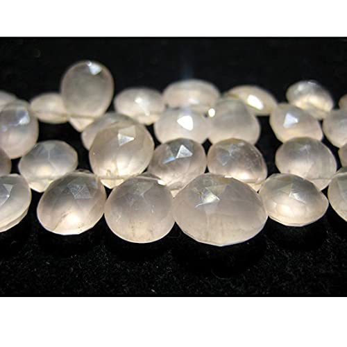 Quartz rose perles poires facettées 11x14mm, pierre naturelle pour fabrication de bijoux DIY
