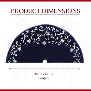 New Traditions Velvet Christmas Tree Skirt with Embroidered Sequin Taffeta Piping and Snowflakes (Tree Skirt) New Traditions Velvet Christmas Tree Skirt with Embroidered Sequin Taffeta Piping and Snowflakes Tree Skirt