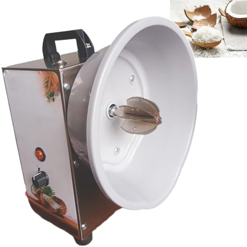FgdVrelnor Rallador De Coco Eléctrico Comercial, Raspador De Coco De Acero Inoxidable, Rallado Uniforme, Velocidad Ajustable, Patas Amortiguadoras, Apto para Cocinas y Preprocesamiento De Alimentos.