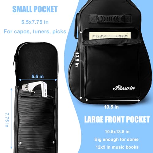Image of 41 Inch Dual Adjustable Shoulder Strap Acoustic Guitar Gig Bag - Black