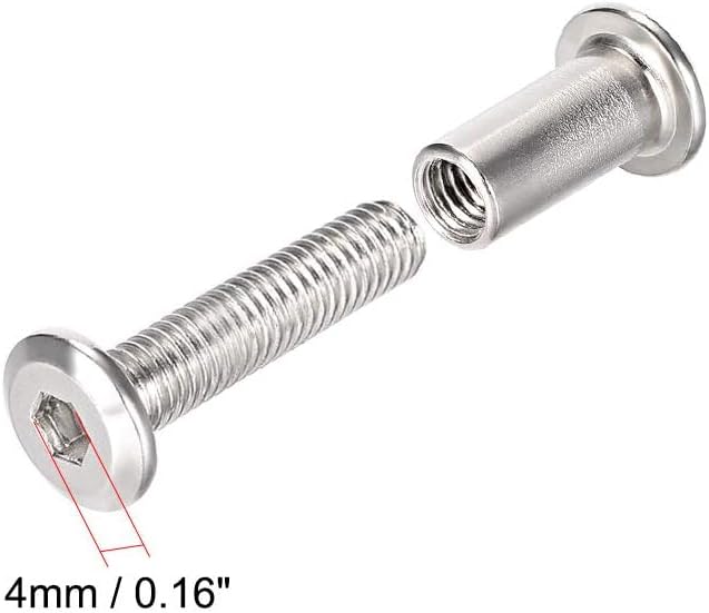 TA-VIGOR 10 Sets Furniture Connecting Screws Bolts, M6 x 20mm Binding Screws Posts Belt Buckle Binding Bolts - Image 3