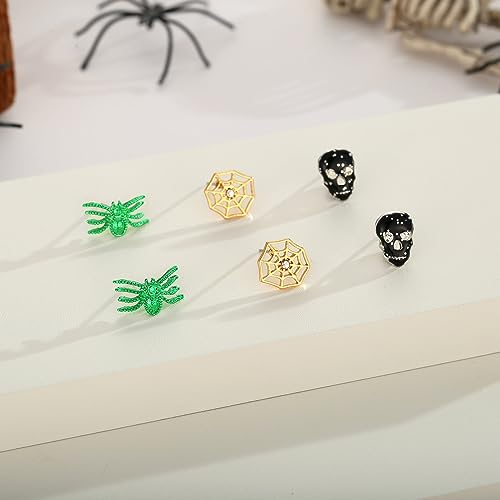 WOWORAMA Halloween Earrings Cute Pumpkin Earrings for Women Fun Crystal Pumpkin Stud Earrings Funny Smiling Face Pumpkin Drop Earrings Halloween Earrings Jewelry