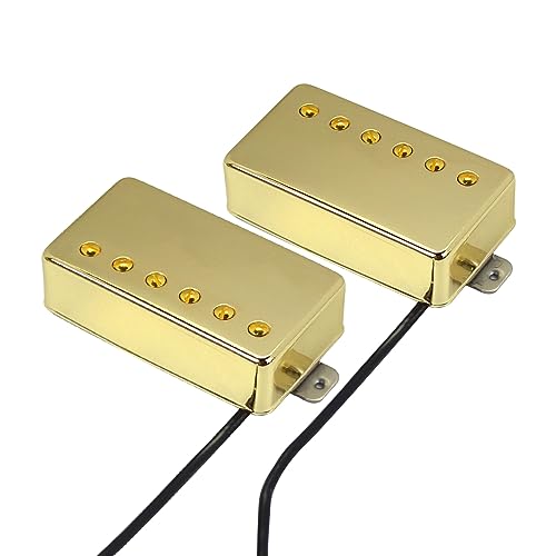 FLEOR Humbucker Double Coil Pickups Neck and Bridge Pickup Ceramic Magnet Compatible with LP Style Electric Guitar for Guitar Parts Replacement Gold - Image 2