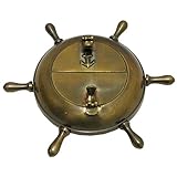 SY-Home Retro Großes Schiffsruder-Handwerksmodell Der Nautischen Ära, Aschenbecher Der Kupferpersönlichkeit, Café, Bar, Wohnzimmer, Tischdekoration, 12CM