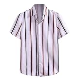 Yowablo - Camisa para hombre, de manga corta, diseño hawaiano 15 blanco XXL