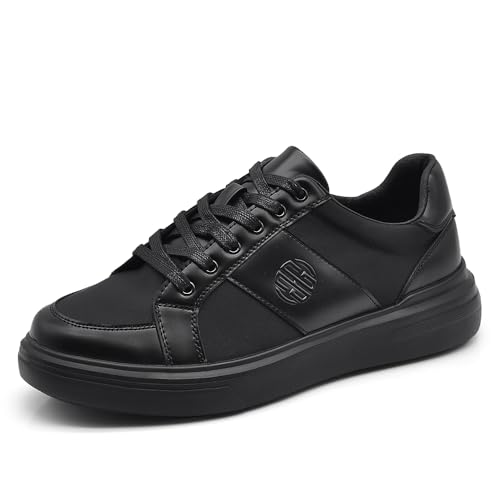 Baskets pour homme en cuir synthétique imperméable, chaussures élégantes à lacets de travail