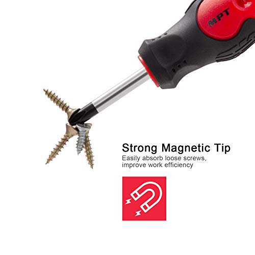MPT 58 Pieces Non-slip Bi-material Magnetic CR-V Phillips and Slotted Screwdriver Set