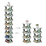 9 Tier Vertical Shoe Rack, Shoe Organizer for Narrow Entryway, Modern Space Saving Free Standing Shoes Storage Shelf for Door Way Closet Bedroom Living Room, Easy to Assemble and Disassemble