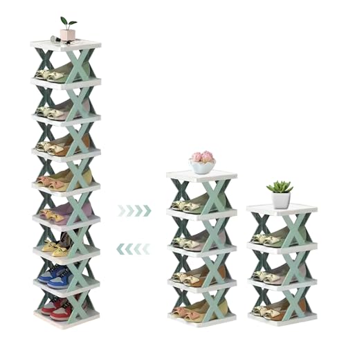 9 Tier Vertical Shoe Rack, Shoe Organizer for Narrow Entryway,