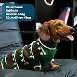 Katzinst Hundepullover Große Hunde – Warmer Stricken Winterpullover für Hunde | Atmungsaktiv und Weicher Hundepulli mit Muster, Herbst Winter Hund Pullover, Labrador, Dobermann (Grün, 3XL)