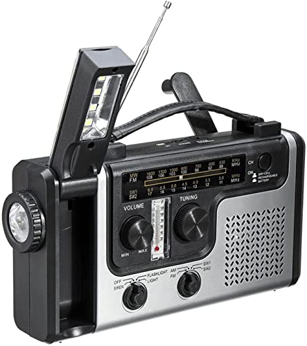 MekUk 発電機部品 ポータブルソーラーハンドクランクラジオ緊急ラジオLED懐中電灯USBパワーバンク充電器