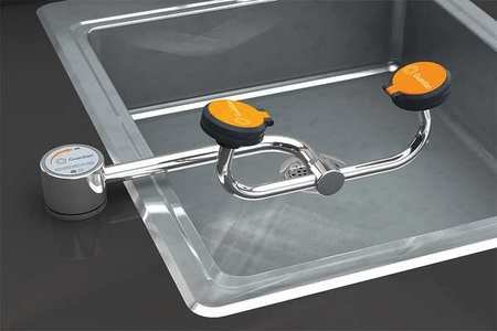 Eyewash, Deck Mount, Left, 14-3/8 W, 6-1/2 D