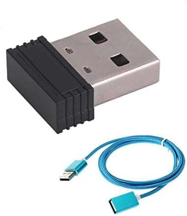 Mini Size ANT+ Dongle USB Stick Adapter with Free USB 2.0 Male to Female Extension Nylon Fabric Braided Cable 1 m / 3.3 Feet (Blue)