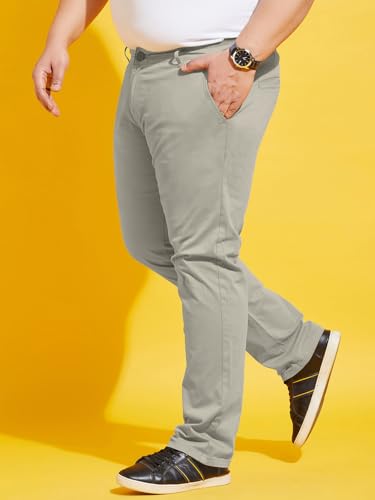 Image of Bigbanana Plus Size Men's Regular Fit Solid Trousers