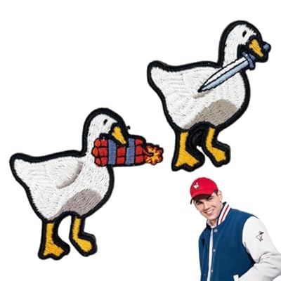 YAZWUR 2 Piezas Parches Divertidos de Velcro - Patos y Gansos Graciosos, Parches Dulces con Diseño de Patos con Cuchillo para Mochilas, Chaquetas y Vaqueros | Ya disponible en tu tienda friki favorita! En mundofriki.es!