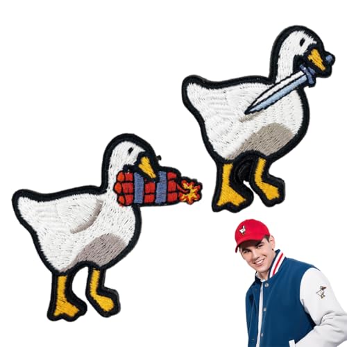 YAZWUR 2 Piezas Parches Divertidos de Velcro - Patos y Gansos