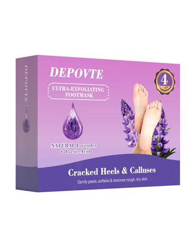 4PACK Foot Peel Mask,Skin Exfoliating Foot Masks,Cracked Feet, Callus, Dead Skin Remover -Exfoliating Peel Mask for Hard Skin,Exfoliating Foot Mask Socks (M, count, 4)