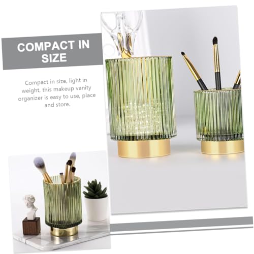 Pot à pinceaux de maquillage et rangement cosmétique en verre métal