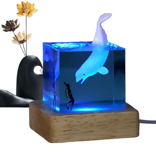 Veilleuse de nuit thème océan : cube étanche lumineux pour déco