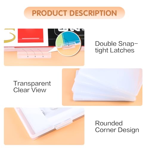 LPZNUYVC 8 Pack Photo Storage Box, Fits 8\" x 10\" and 4\" x 6\" Photo, Plastic Photo Organizers and Storage with Snap-Tight Latch, for Protecting Photos, Scrapbooks, Crafts, Office Supplies, Files