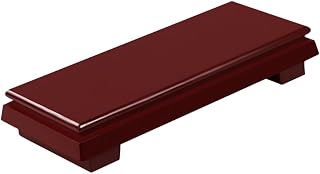 Toyvian Pedestal de Madera Tallada para Exhibición Ornamental Base Rectangular Roja Soporte Estable para Decoración Hogar y Objetos Decorativos
