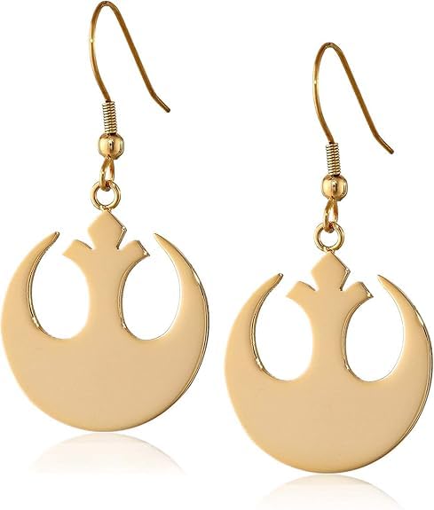 Savma Handmade Rebel Alliance Stainless Steel Earrings for Women Gold & Silver Plated Fishhook Trendy Lightweight Jewelry Hoop Dangle Earring-Fashionable Accessories - Gift