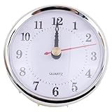 RichVibe Reloj de cuarzo de 80 mm con números romanos o arábigos, lente transparente, ribete dorado o plateado para proyectos de bricolaje o reparación