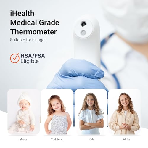 image for iHealth No-Touch Forehead Thermometer for Adults, Kids, Babies - 1s Fa