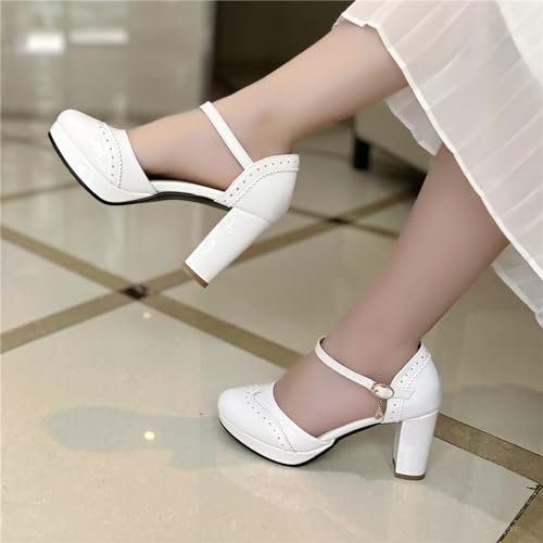 Image of FOREADA Mary Janes for Women Platform Heels Bow Kawaii Shoes Vintage Dress Pumps