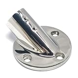 keehui Heavy Duty 316 Stainless Steel Marine Grade Casting Boat Hand Railing Fittings 1'' Round Base 30 Degree Tube Base