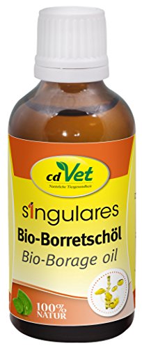 cdVet Naturprodukte Singulares Bio-Borretschöl 50 ml - Hund, Katze - unterstützt natürliche Hormonbalance+Stoffwechsel+Hautstoffwechsel - reich an ungesättigten Fettsäuren - 100% biologisch -