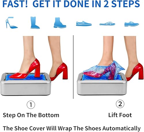 Dispenser di copriscarpe intelligente, distributore automatico di copriscarpe usa e getta con 200 copriscarpe in plastica usa e getta, copertura portatile per casa, lavoro, negozio, ufficio
