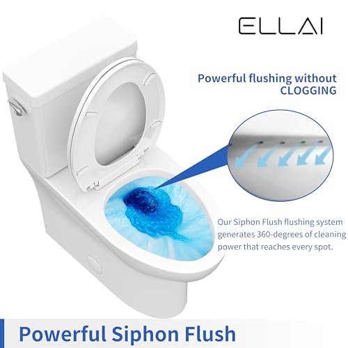 Ellai MC-807C Two-Piece Elongated Toilet Comfort Height Ada Single Flush Tornado Flush Toilet 1.28 Gpf 12 Inch Rough In thumb #4