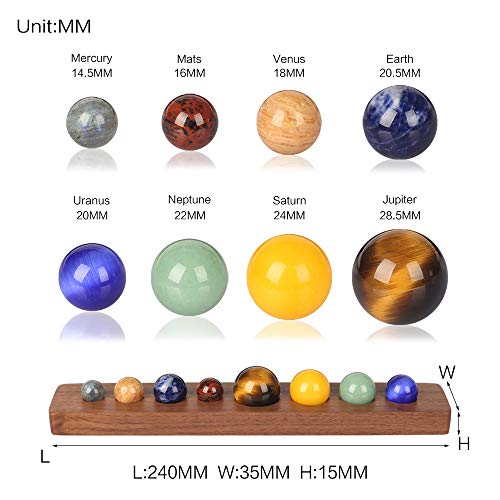 Jia Hu 8 Planets Handicraft Natural Gemstone Rocks Set Display Decorations Box For All Occasions #TOP1