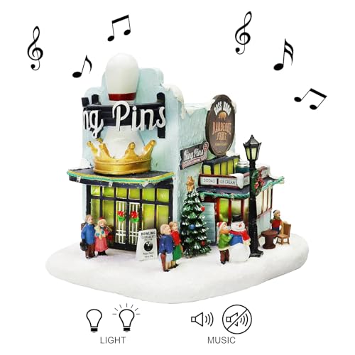 Pueblo de Navidad musical para decorar el salón y crear ambiente festivo en casa 4